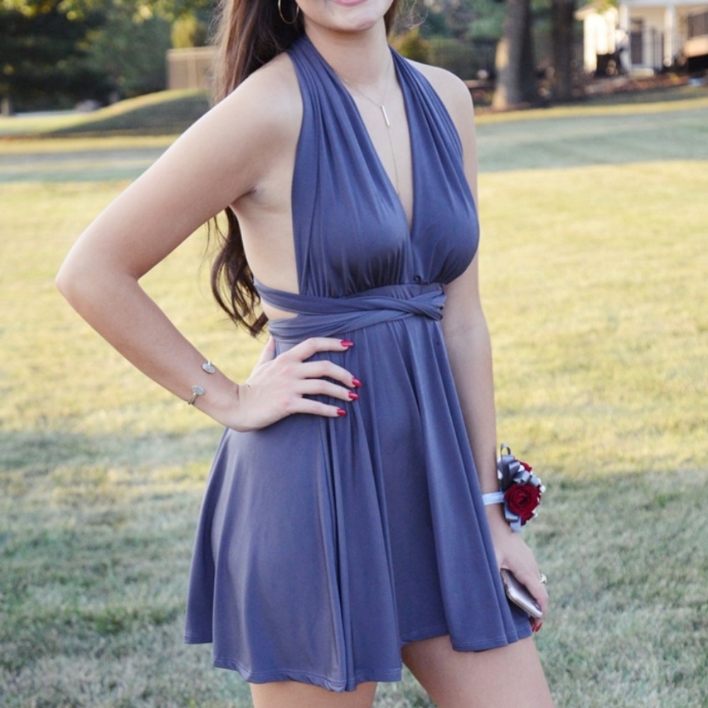 Gray Multiway Wrap Dress